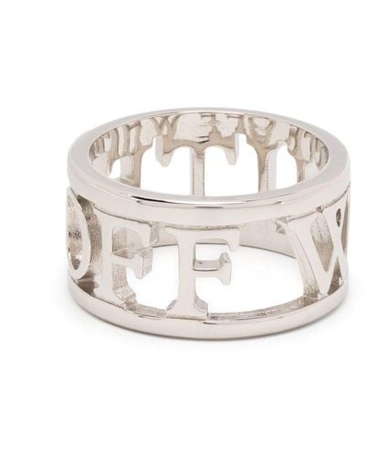 Off-White c/o Virgil Abloh Bookish Ring mit Cut-Outs - Weiß