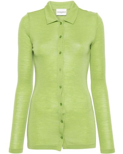 Claudie Pierlot Long Sleeve Wool Cardigan - Green