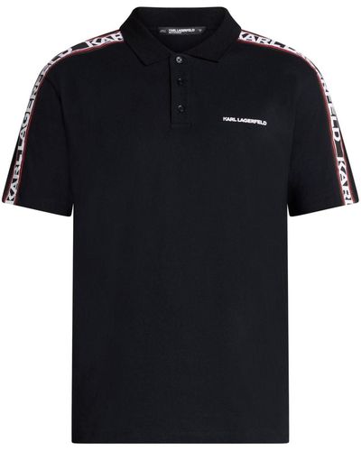 Karl Lagerfeld Poloshirt mit Logo-Streifen - Schwarz