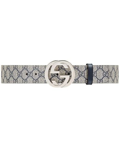 Gucci GG Supreme Belt With G Buckle - Blue