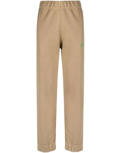 Ganni Logo-embroidered Track Trousers - Natural