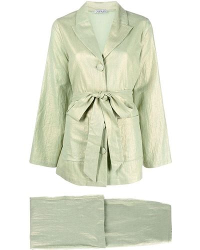 Baruni Sandy Linen-cotton Trouser Suit - Green