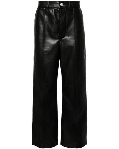 Nanushka Dax Faux-leather Wide-leg Pants - Black
