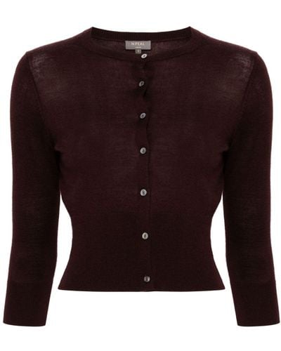 N.Peal Cashmere Darcie cropped cardigan - Negro