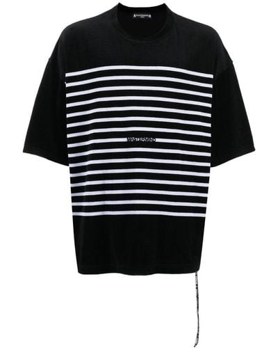 MASTERMIND WORLD Camiseta a rayas con estampado de calavera - Negro