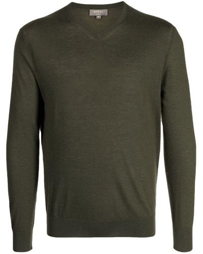 N.Peal Cashmere The Conduit V-neck Jumper - Green