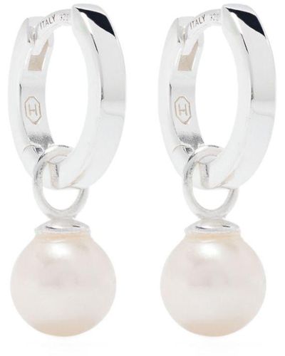 Hatton Labs Pearl-charm Small Hoop Earrings - White