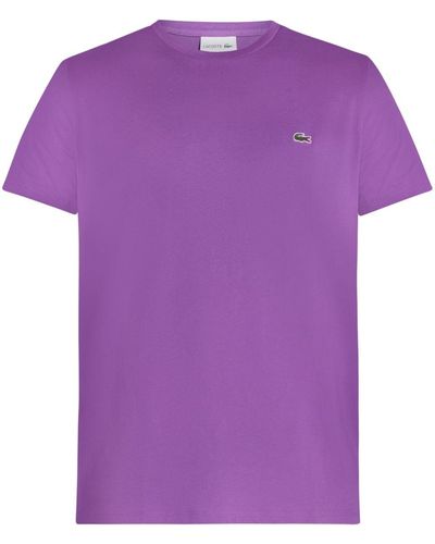 Lacoste T-Shirt mit Logo-Patch - Lila