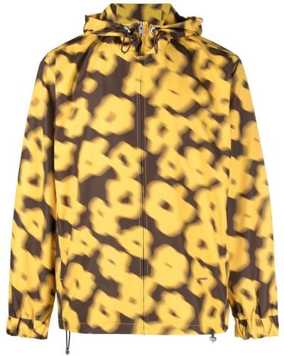 Sandro Graphic-print Hooded Jacket - Yellow
