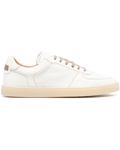 Barrett Leather Lace-up Sneakers - White
