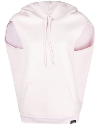 Courreges Logo-embroidered Jersey Hoodie - Pink