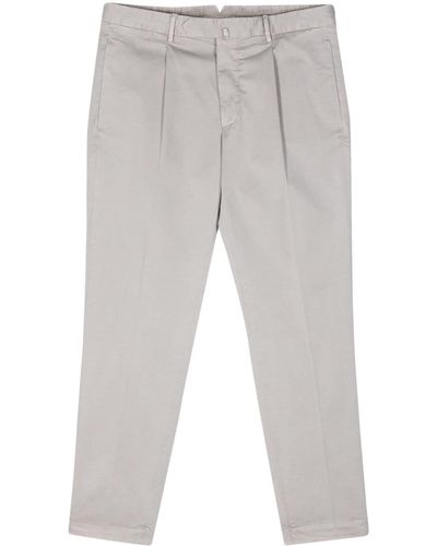 Dell'Oglio Tapered Cotton Chino Pants - Gray
