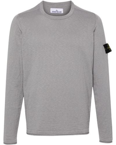 Stone Island Strickpullover mit Kompass-Patch - Grau