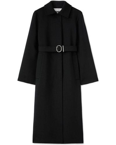Jil Sander Spread-collar Belted Coat - Black