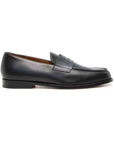 Doucal's Faded Leather Penny Loafers - Black