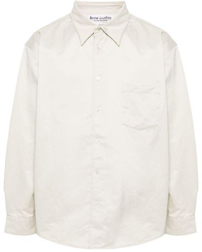 Acne Studios Camisa con cuello recto de pico - Blanco