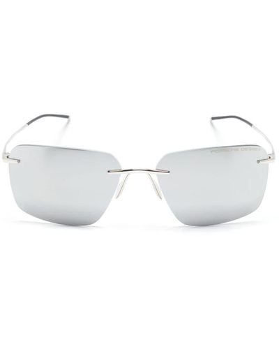 Porsche Design P ́8923 Sonnenbrille mit eckigem Gestell - Weiß
