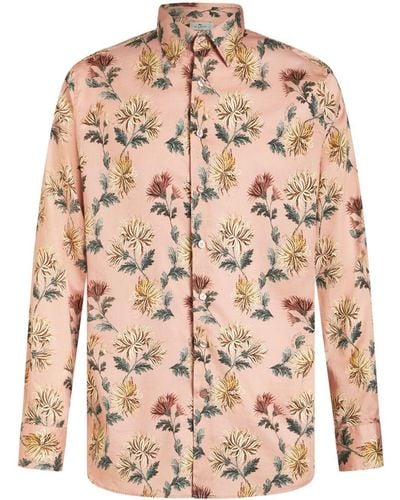 Etro Dahlia-print Cotton Shirt - Pink