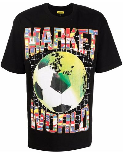 Market T-shirt Met Logoprint - Zwart