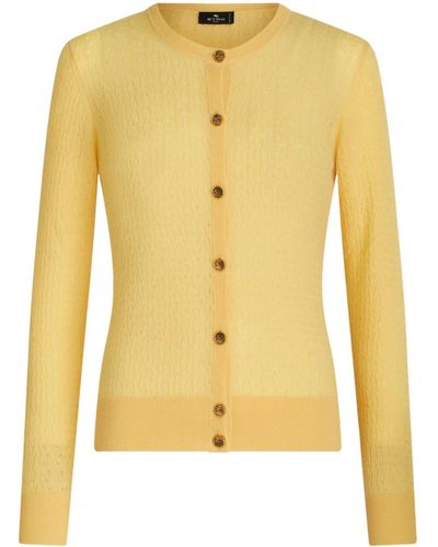 Etro Cable-knit Wool Cardigan - Yellow