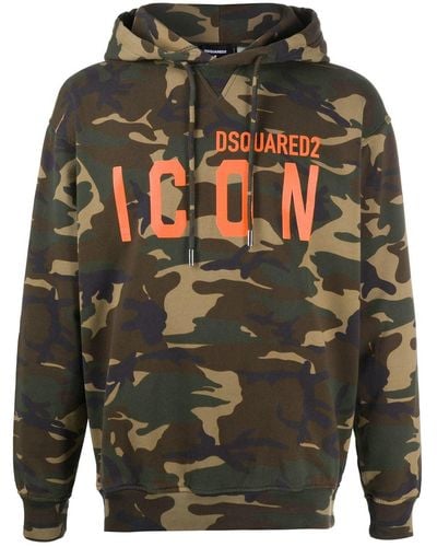 DSquared² Logo-print Camouflage Hoodie - Green
