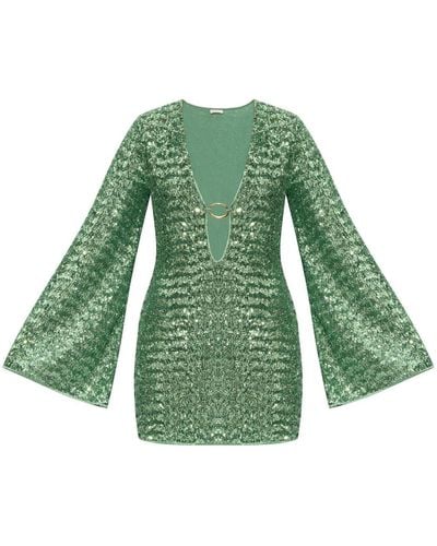 Oséree Sequin-embellished Minidress - Green