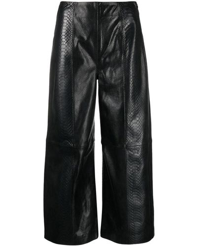 By Malene Birger Hose mit Schlangenleder-Optik - Schwarz