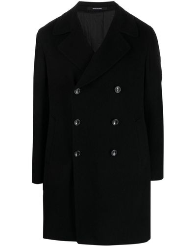 Tagliatore Double-breasted Notched-lapels Coat - Black