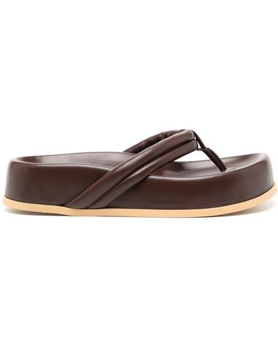 Gia Borghini Frederique 40mm Leather Sandals - Brown