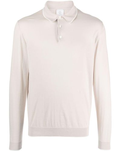 Eleventy Long-sleeve Polo Shirt - White