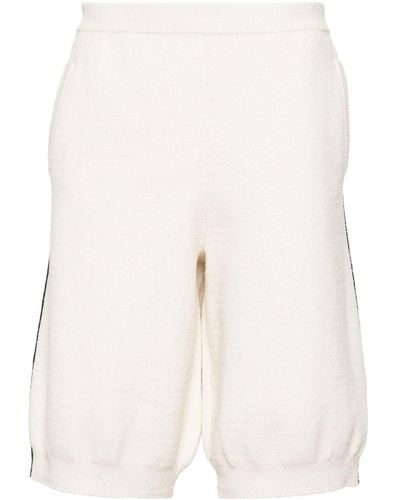 Gcds College Bouclé-knit Bermuda Shorts - Natural
