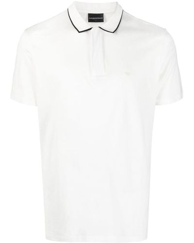 Emporio Armani Poloshirt mit Logo-Patch - Weiß