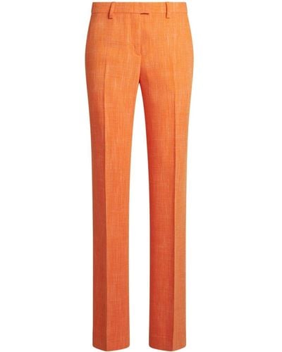Etro Slub-texture Tailored Pants - Orange