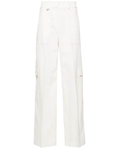 BOSS Wide-leg twill trousers - Weiß