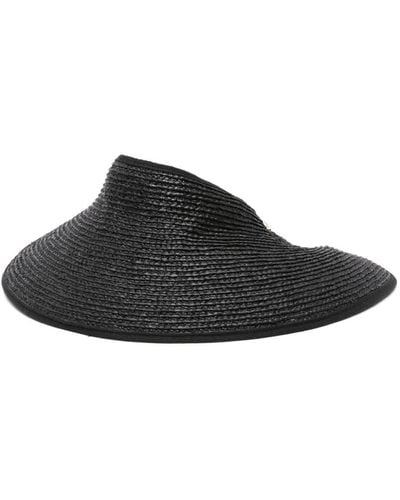 Helen Kaminski Aleeya 11 Raffia Visor Hat - Black