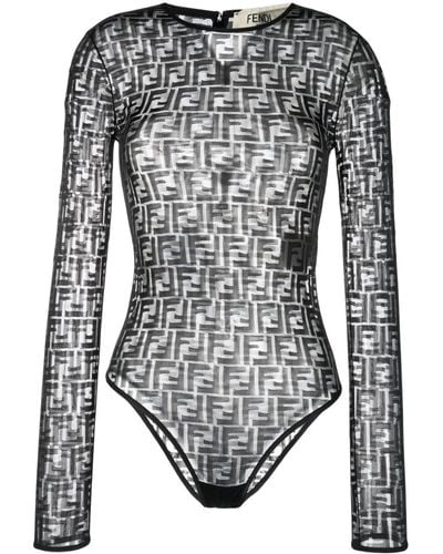 Fendi Ff Nylon Bodysuit - Grey