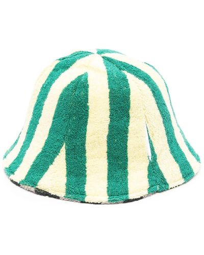 Sunnei Striped Reversible Terry-cloth Sun Hat - Green