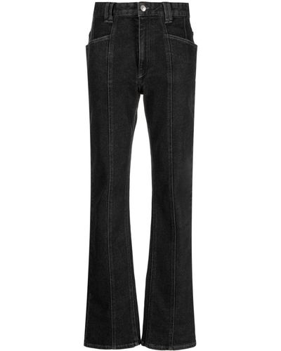 Isabel Marant Straight-leg Washed Denim Pants - Black