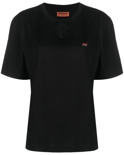 Missoni T-shirt Met Geborduurd Logo - Zwart