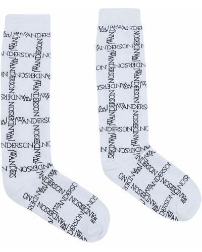 JW Anderson Socken mit Logo-Print - Weiß