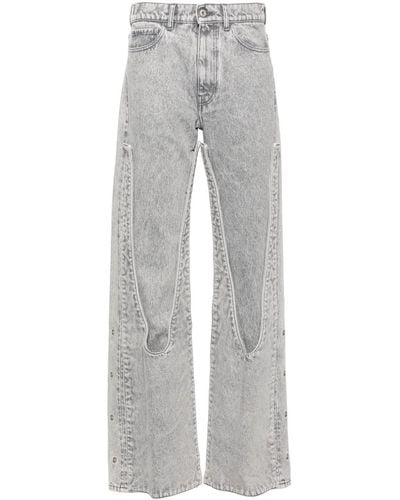 Y. Project Straight Jeans Met Drukknoop - Grijs