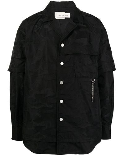 Feng Chen Wang Camisa liviana a capas - Negro