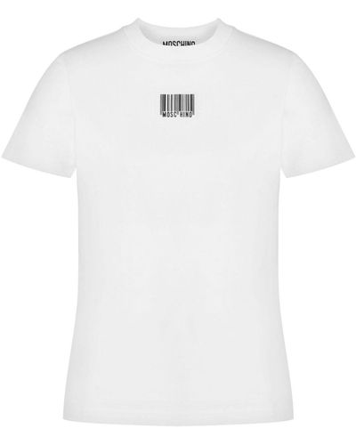 Moschino T-Shirt mit Barcode-Print - Weiß