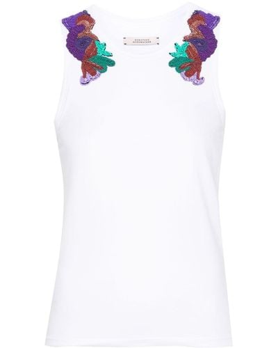 Dorothee Schumacher Bead-embroidered Tank Top - White