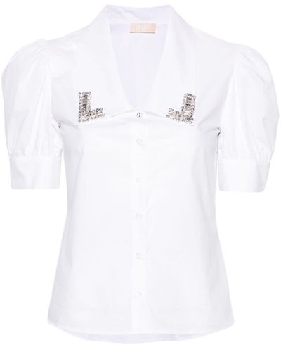 Liu Jo Rhinestone-embellished Cotton Shirt - White