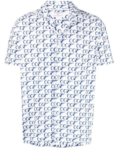 Orlebar Brown Camisa con estampado Howell James Bond - Azul