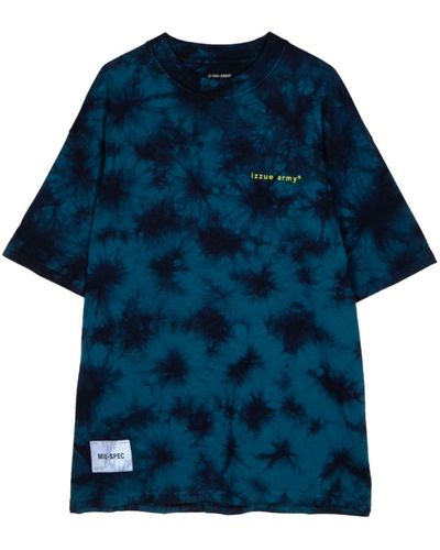 Izzue Tie Dye-print Cotton T-shirt - Blue
