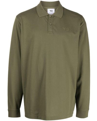Y-3 Raised-logo Polo Shirt - Green