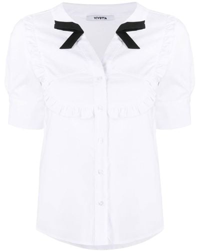Vivetta Contrasting Ribbon-detail Shirt - White