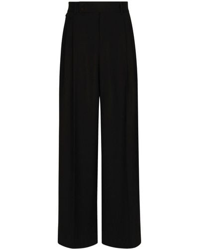 Dolce & Gabbana Pantalon ample en laine vierge - Noir
